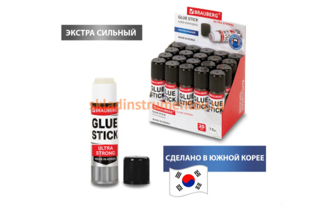Клей-карандаш BRAUBERG ULTRA STRONG, усиленная формула, 15 г, Южная Корея 229545