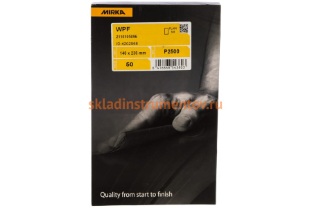 Бумага шлифовальная водостойкая (140х230 мм; Р 2000) MIRKA 2111105095 Бумага шлифовальная водостойкая (140х230 мм; Р 2000) MIRKA 2111105095