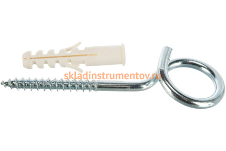 Распорный дюбель Зубр МАСТЕР тип ЕВРО с шурупом-кольцом, 12х60 / 8х135 мм, 2 шт 30696-12-60