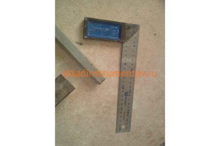 Столярный угольник 250мм, нерж.сталь, чугунное основание КОБАЛЬТ 243-417