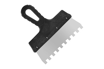 Фасадный зубчатый шпатель (нержавеющая сталь, 200мм, зуб.10x10мм) РемоКолор Мастер 12-9-200