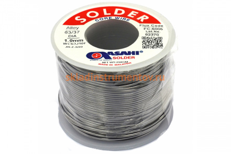 Припой (1 мм, 0.25 кг, Sn63/Pb37, FC5005 флюс RMA) ASAHI 00-00000309