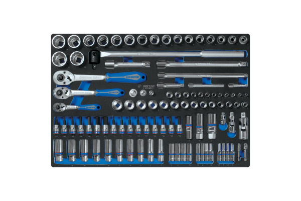 Набор торцевых головок 1/4"&3/8"&1/2" с принадлежностями, ложемент, 103 предмета KING TONY 9-9003MRV01