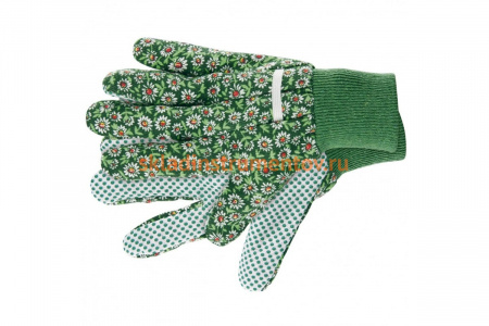 Садовые перчатки PALISAD х/б ткань с ПВХ точкой, манжет, L 67763