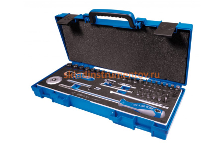 Набор шестигранных торцевых головок с принадлежностями KING TONY 1/4" 4-14 мм, 55 предметов 2553MRV01