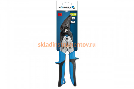 Ножницы по металлу HOEGERT TECHNIK 250 мм, изогнутые правые HT3B505