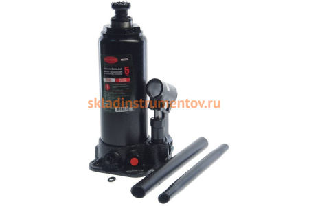 Гидравлический бутылочный домкрат с клапаном 5т выс.подъема 216-413мм ROCKFORCE RF-T90504S