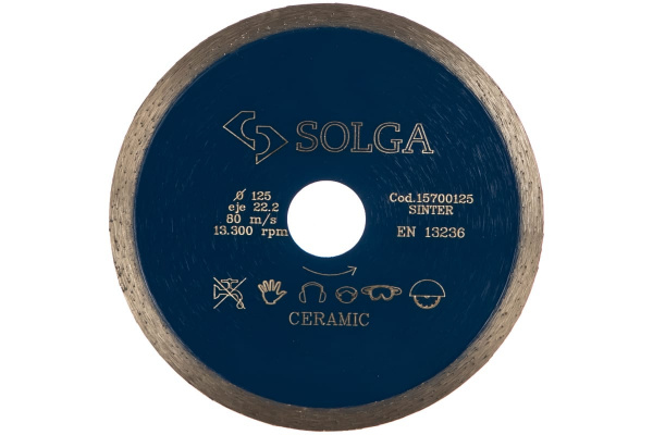 Диск алмазный сплошной (125х22,2 мм) CERAMICS MARBLE Solga Diamant 15700125