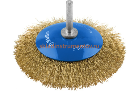Щетка коническая (100 мм; 0.3 мм витая латунированная стальная проволока) для дрели ЗУБР 35233-100_z02