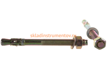 Клиновой анкер Зубр М16 х 180 мм, 10 шт, желтопассивированный 302032-16-180