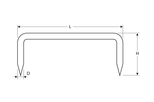 Строительная кованая скоба ЗУБР 350 х 70 х 8мм, 100 шт 311165-350-70