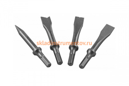 Комплект коротких зубил для пневматического молотка 4 предмета JAZ-3944H Jonnesway 47514