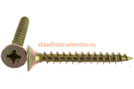 Универсальные шурупы для дерева, ДСП, ДВП Зубр желтопассивированные, PZ, 5,0x40мм, ТФ1, 200 штук 4-300391-50-040