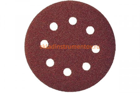Лист шлифовальный (5 шт; 125 мм; 8 отверстий; Р400) для эксцентриковых шлифмашин REDVERG 6624189