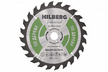 Диск пильный Industrial Дерево (180x20/16 мм; 24Т) Hilberg HW180