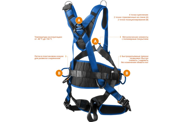 Страховочная и удерживающая привязь Зубр Профессионал 11593