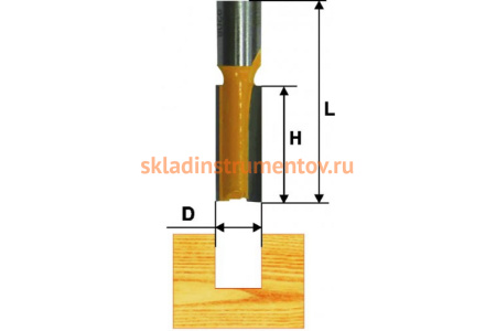 Фреза пазовая прямая (10х25 мм; хвостовик 8 мм) по дереву Энкор 9228