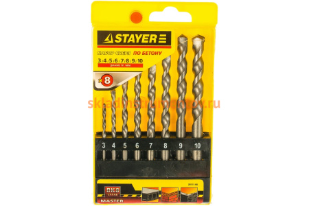 Набор сверл "MASTER" по бетону 8 шт. (3-10 мм) STAYER 29111-H8