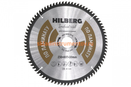 Диск пильный Industrial Ламинат (230x30 мм; 80Т) Hilberg HL230