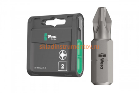 Бита Pozidriv Bit-Box 20 PZ (20 шт; 25 мм; PZ2) WERA WE-057760