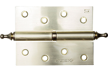 Дверная разъемная петля Зубр Эксперт 1 подшипник цвет матовая латунь SB правая с крепежом 100x75x2.5 мм 2 шт. 37605-100-3R