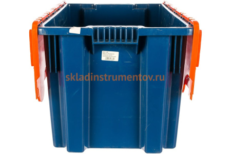 Ящик п/э 600х400х350, сплошной, синий с оранжевой крышкой Тара.ру 18661 Ящик п/э 600х400х350, сплошной, синий с оранжевой крышкой Тара.ру 18661