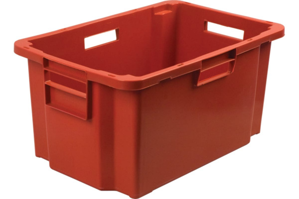 Мясной ящик п/э 600х400х300 сплошной, красный Тара.ру 19566