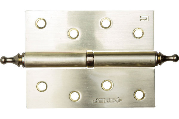 Дверная разъемная петля Зубр Эксперт 1 подшипник цвет матовая латунь SB правая с крепежом 100x75x2.5 мм 2 шт. 37605-100-3R