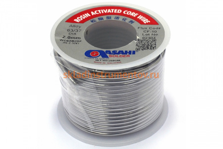 Припой (2 мм, 0.25 кг, Sn63/Pb37, СF10 флюс RA) ASAHI 00-00001194