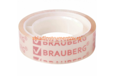 Канцелярская клейкая лента BRAUBERG 12 мм х 10 м, 12 шт., прозрачная 223122