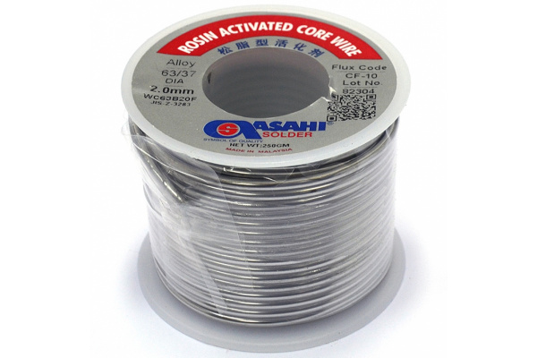 Припой (2 мм, 0.25 кг, Sn63/Pb37, СF10 флюс RA) ASAHI 00-00001194