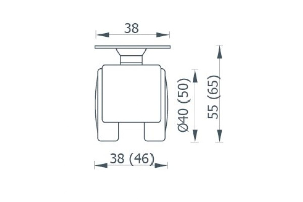 Колесная опора без тормоза, с площадкой для крепления JET 310A D50мм FU310A.050BL99