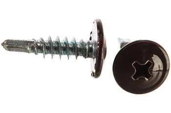 Саморезы с прессшайбой и сверлом по листовому металлу до 2мм Зубр RAL-8017 PH2 4,2х16мм 500шт 300211-42-016-8017