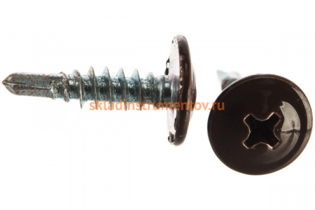 Саморезы с прессшайбой и сверлом по листовому металлу до 2мм Зубр RAL-8017 PH2 4,2х16мм 500шт 300211-42-016-8017