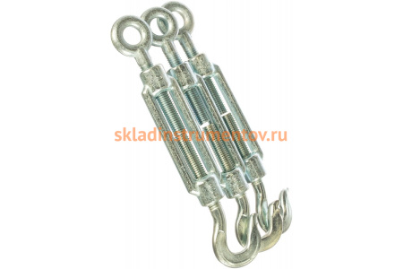 Талреп Зубр DIN 1480, крюк-кольцо, оцинкованный, кованая натяжная муфта, М14, ТФ5, 3 шт 4-304355-14 Талреп Зубр DIN 1480, крюк-кольцо, оцинкованный, кованая натяжная муфта, М14, ТФ5, 3 шт 4-304355-14