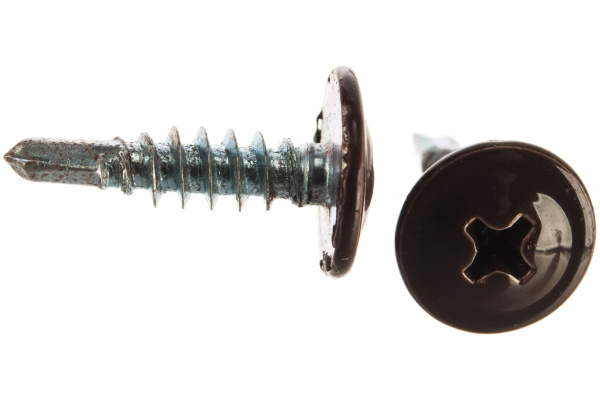 Саморезы с прессшайбой и сверлом по листовому металлу до 2мм Зубр RAL-8017 PH2 4,2х16мм 500шт 300211-42-016-8017