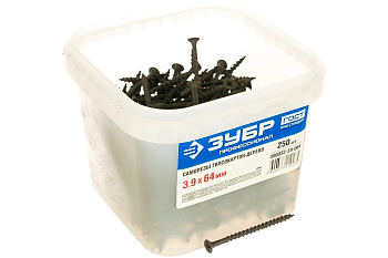 Саморезы СГД гипсокартон-дерево ЗУБР, 64 х 3.9 мм, 250 шт, фосфатированные, 300032-39-064