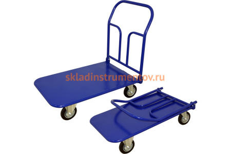 Тележка RUSKLAD платформенная со складной ручкой (система складывания ручки - педаль) ТПСР 1 М П (500x800) d125мм Тележка RUSKLAD платформенная со складной ручкой (система складывания ручки - педаль) ТПСР 1 М П (500x800) d125мм