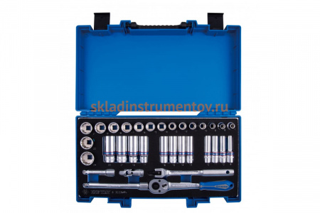 Набор торцевых головок с принадлежностями 3/8" KING TONY двенадцатигранные, 7-24 мм, 33 предмета 3033MRV