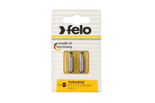 Бита Плоская шлицевая 6,5X1,2X25, 2шт Felo 2061036
