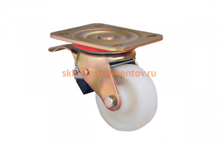 Колесо большегрузное нейлоновое поворотное с тормозом 125 мм MFK-TORG ED01-HKZ-125-F