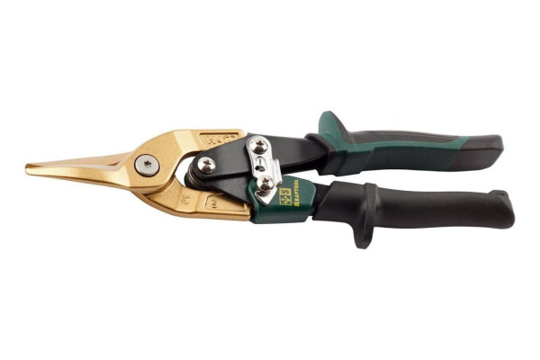 Ножницы по твердому металлу, двойная рычажная передача, Cr-Mo, титановое покрытие, двухкомпонентная ручка, прямые, 250мм KRAFTOOL TITAN 2327-S