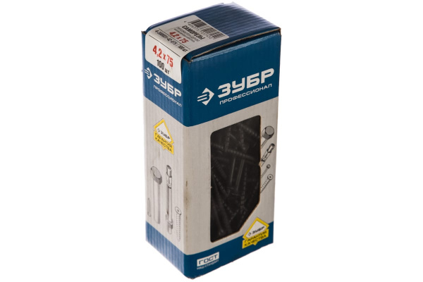 Саморезы универсальные по дереву 100 шт. (4,2х75 мм; PH2; ТФ1) Зубр 4-300031-42-075