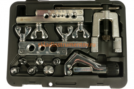 Приспособление для развальцовки и резки тормозных трубок 4.75-12.7мм, кейс, 10шт МАСТАК 102-22416C