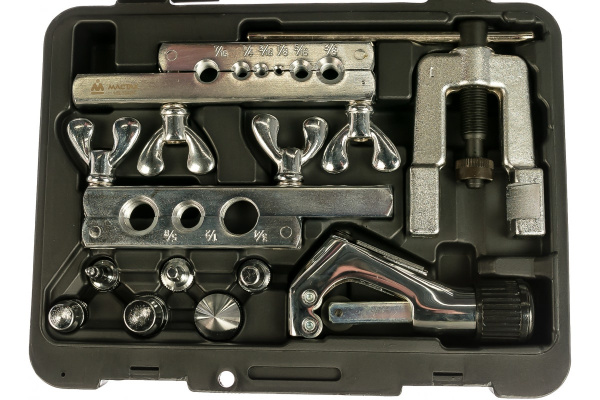 Приспособление для развальцовки и резки тормозных трубок 4.75-12.7мм, кейс, 10шт МАСТАК 102-22416C