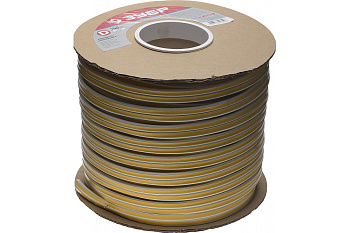 Самоклеящийся уплотнитель Зубр резиновый профиль D белый 150 м 40920-150