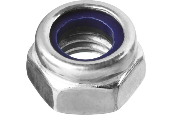 Гайка ЗУБР DIN 985 с нейлоновым кольцом, M10, 4 шт, кл. пр. 6, оцинкованная, 303586-10