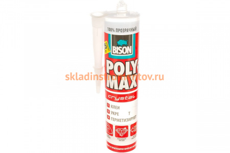 Монтажный клей BISON POLY MAX CRYSTAL CRT 300G 6308552