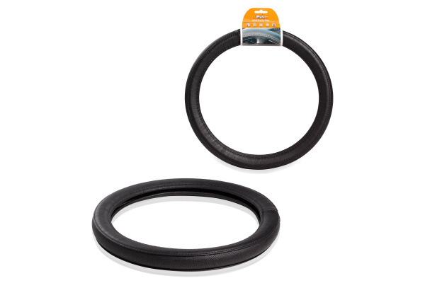 Комбинированная оплетка на руль Airline гладкая/перфор. кожа, черная, 37-39 см/М AWC-RS-15M