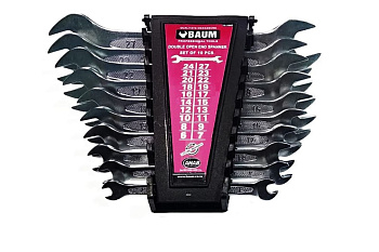 Набор рожковых ключей BAUM в пластиковом держателе,  6x7-24x27 мм, 10 предметов 10-10МР